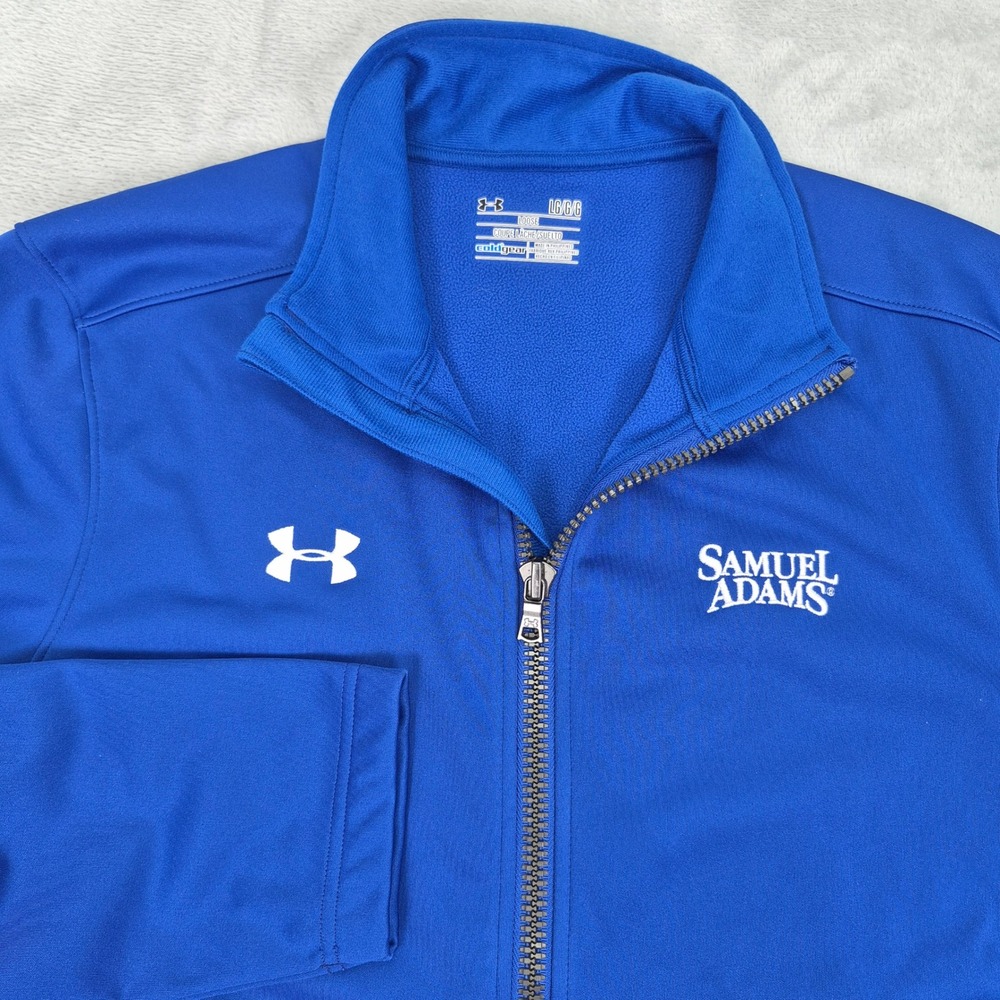 Samuel Adams Under Armour ColdGear Full Zip Jacket Mens Large Royal Blue Beer